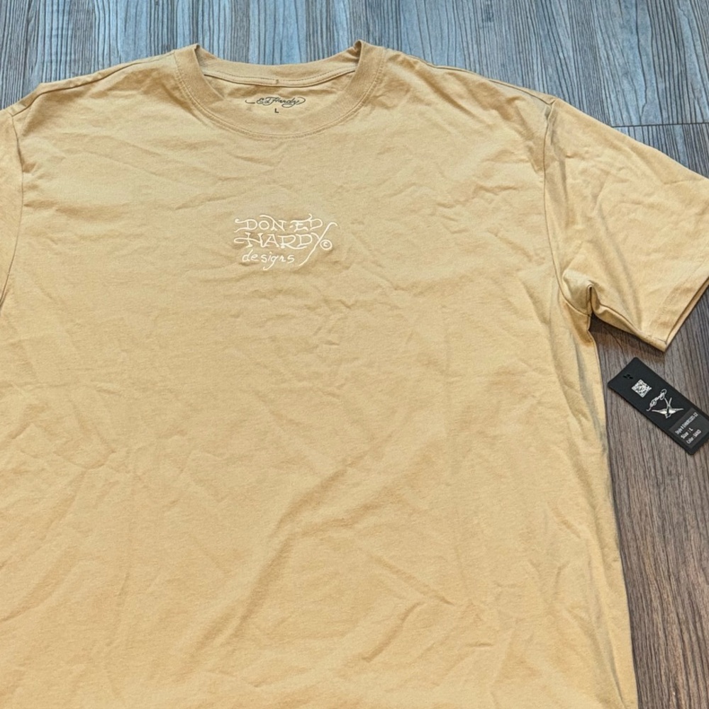Ed Hardy Tan Graphic Short Sleeve Tee